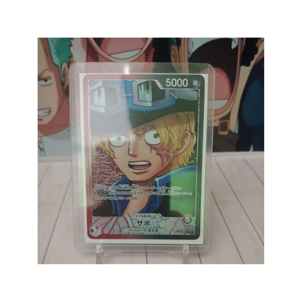 One Piece OP13 L* OP13-004 SABO | LEADER PARALLEL | One Piece TCG ORIGINAL | FREE 4 CARDS REGULER RA