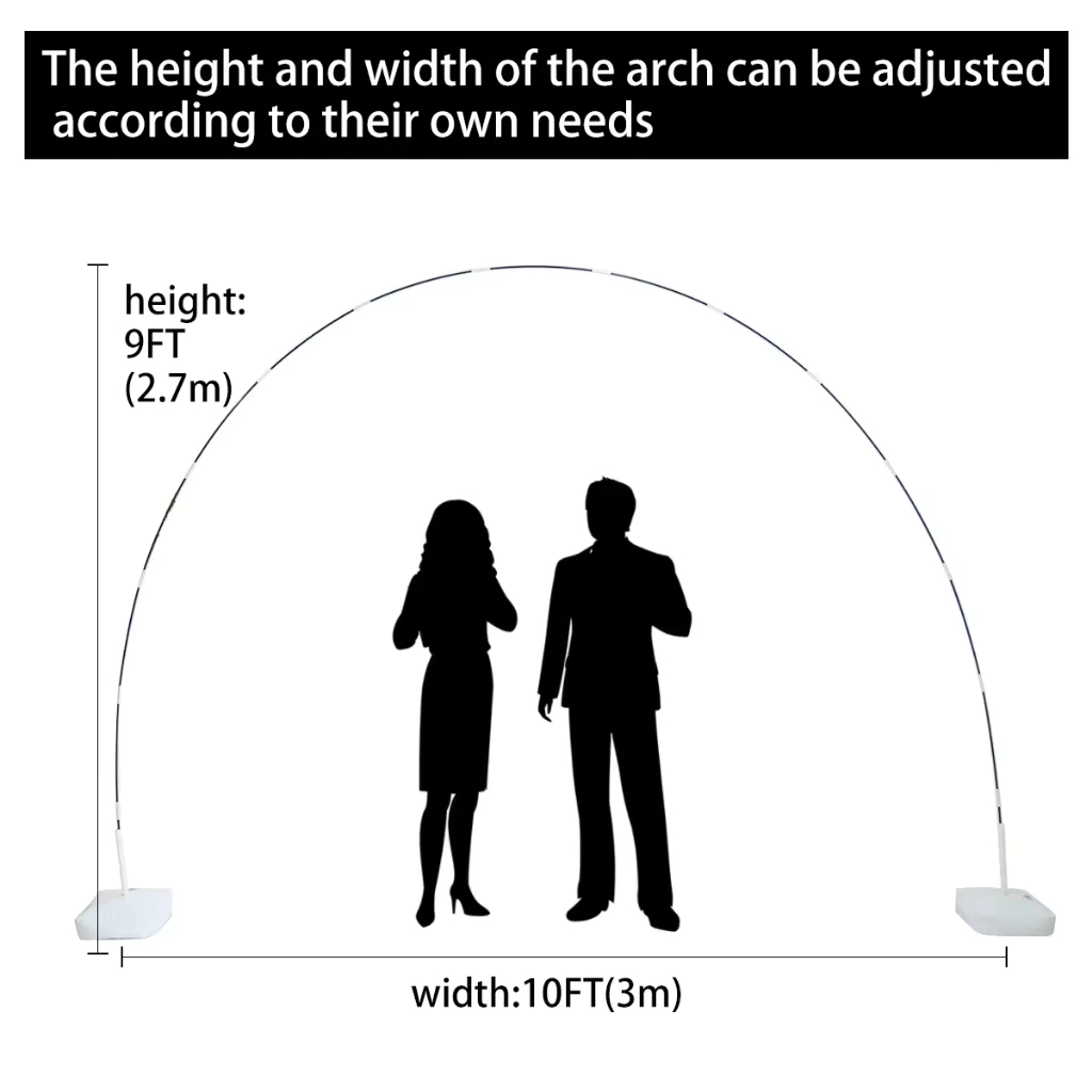 3M*2.7M Lengkungan Balon Braket Pemasangan Lantai 1.8 2.2M Standing Oval Dekorasi Besi Rumah Pilihan