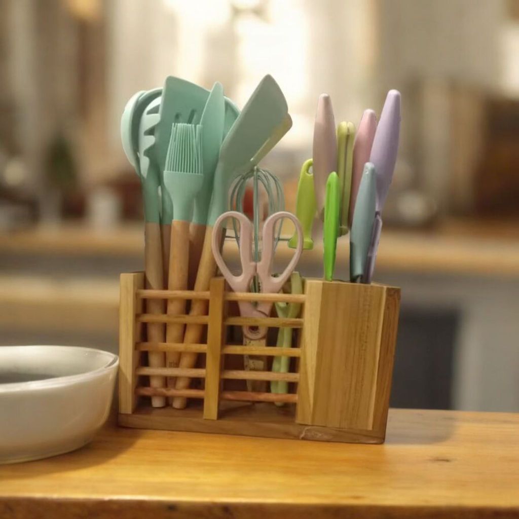 Rak Sendok Rak Pisau Aesthetic Rak Sendok kayu