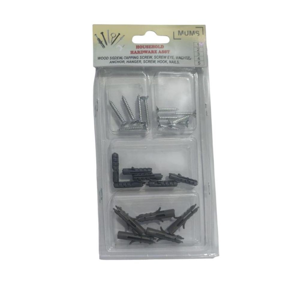 ALAT PENGENCANG SKRUP SEKRUP DAN BAUT BETON NYLON SET 22 PCS/ SEKRUP+ BANTALAN NYLON
