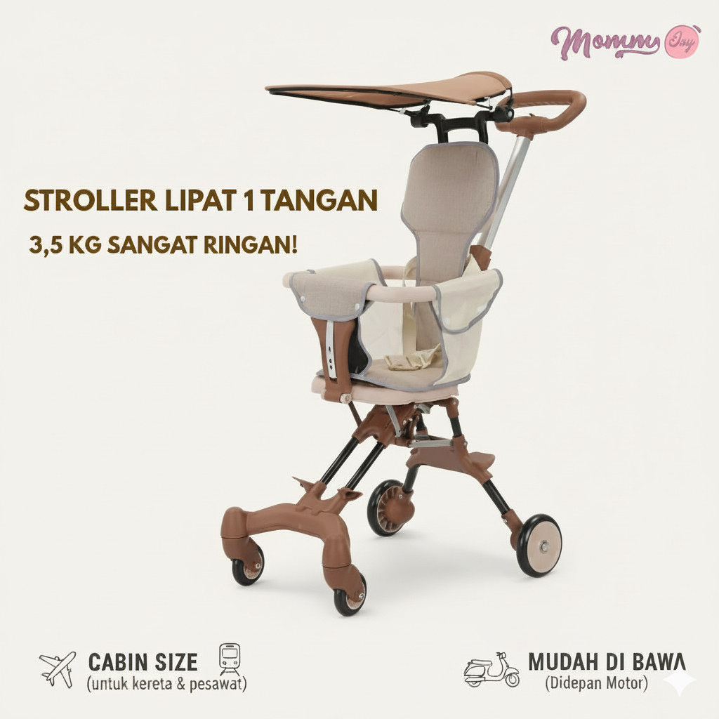 Stroller Baby Kereta Dorong Bayi Lipat 2 Arah Travelling Cabin Size Stroller Ringan Stroller Lipat L