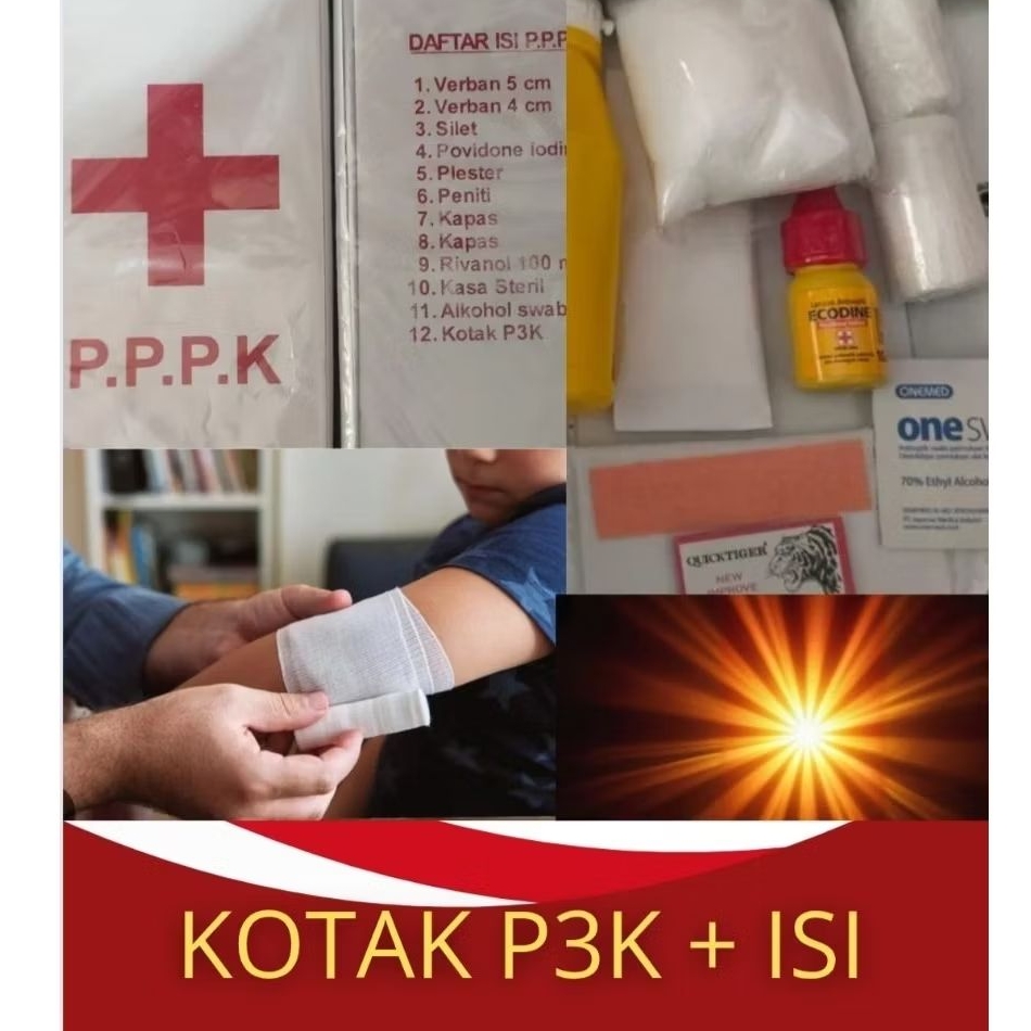 Kotak P3K  mobil / kotak P3K box isi komplit minimalis