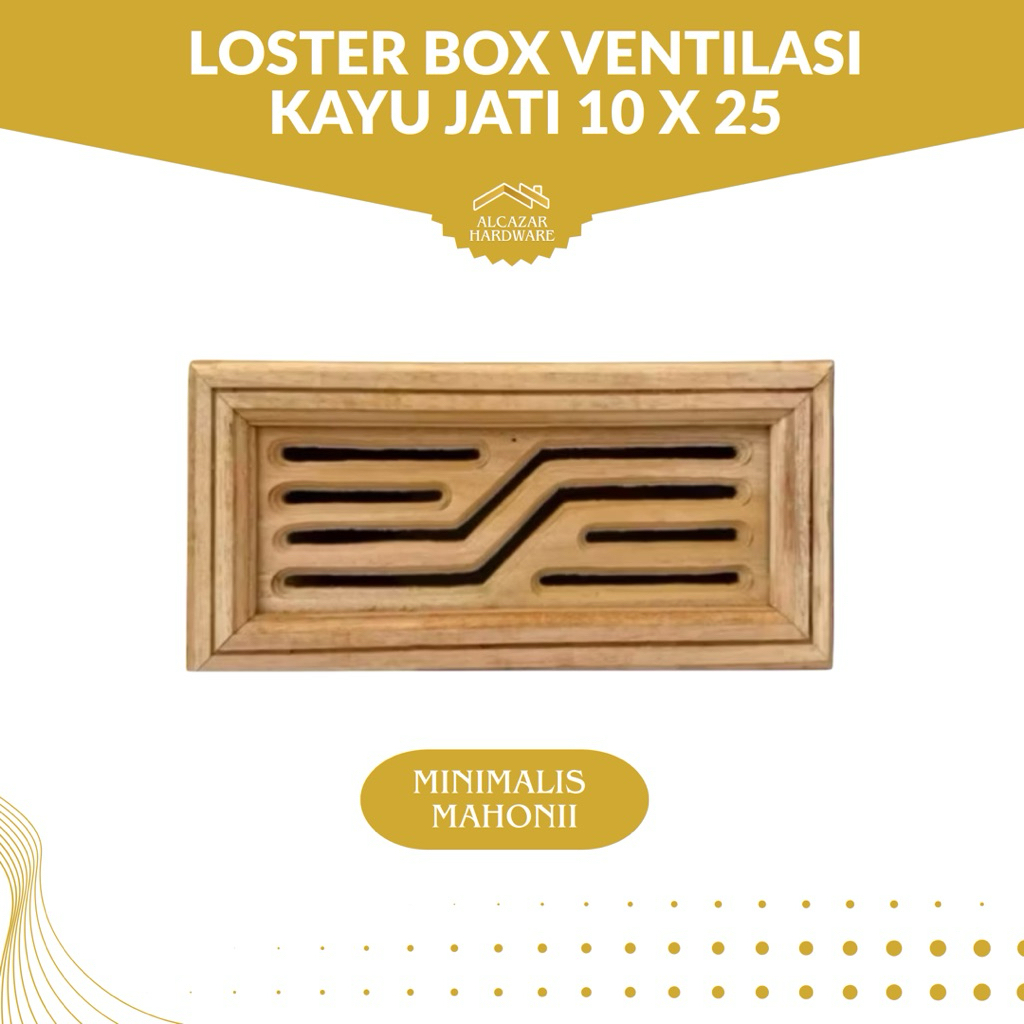 Loster Box Kayu Mahoni 10 x 25 Asli Jepara | Ventilas Udara Kayu Mahoni
