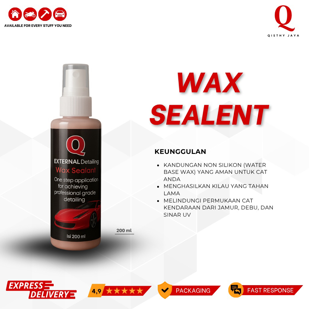 Wax Sealant Mobil Q Wax Sealant 100ml | External Detailing & Perlindungan Cat