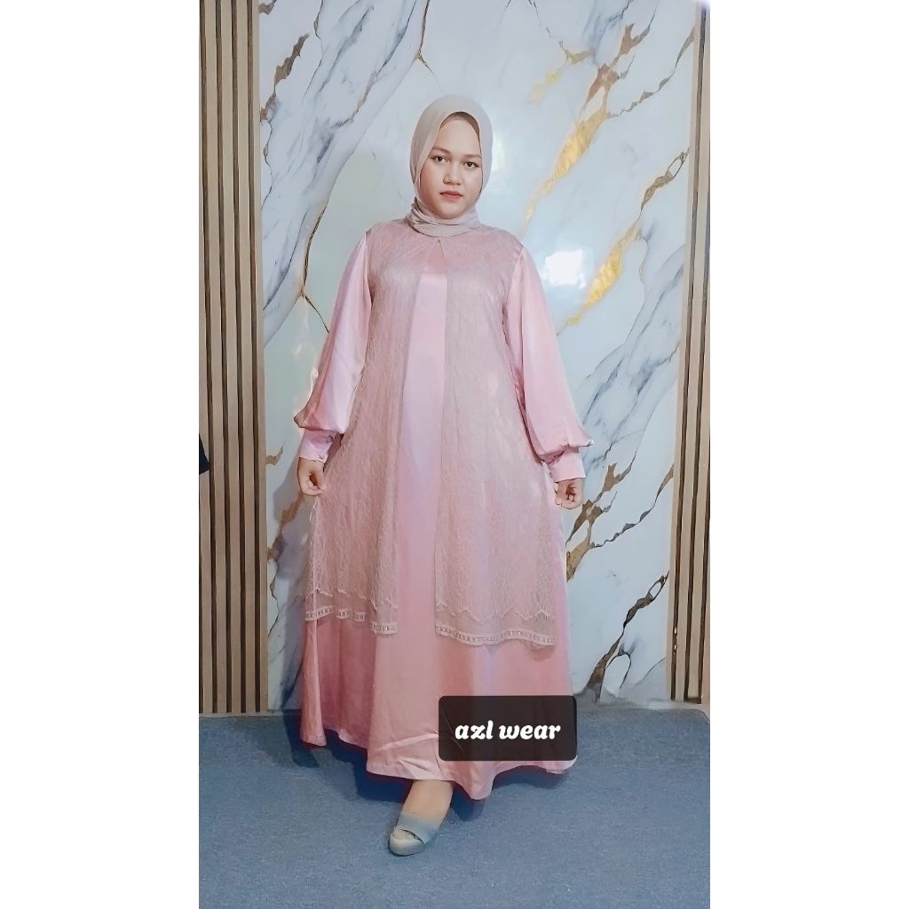 Gamis borkat Rani dress/gamis pesta/gamis kondangan/gamis pesta terbaru/gamis borkat kekinian/gamis 