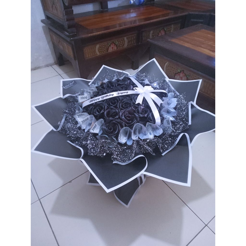 buket round buket jumbo round buket bunga pita satin