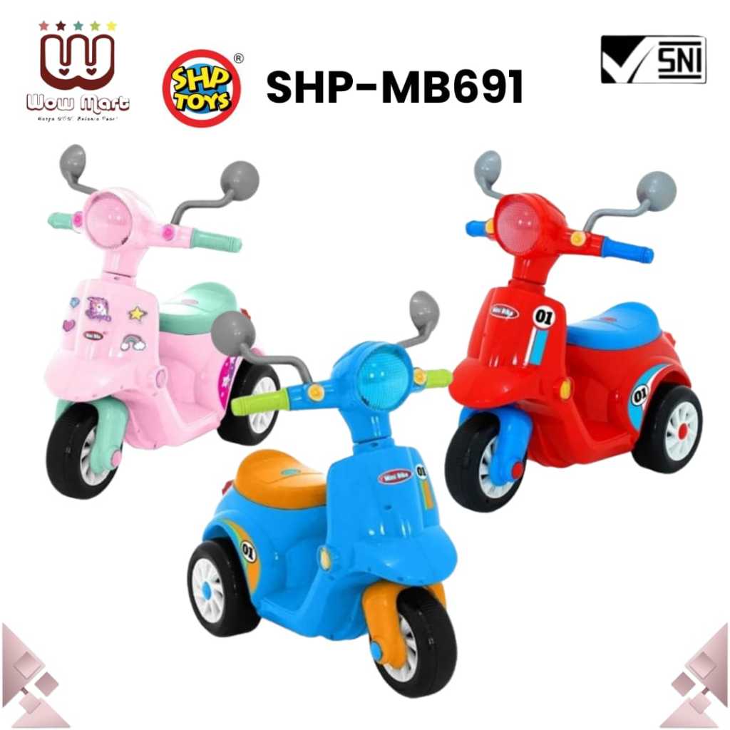 MB 691 SHP Kids Ride On Toys // Mainan Motor Anak Model Vespa Dilengkapi Musik // Shp-Mb691