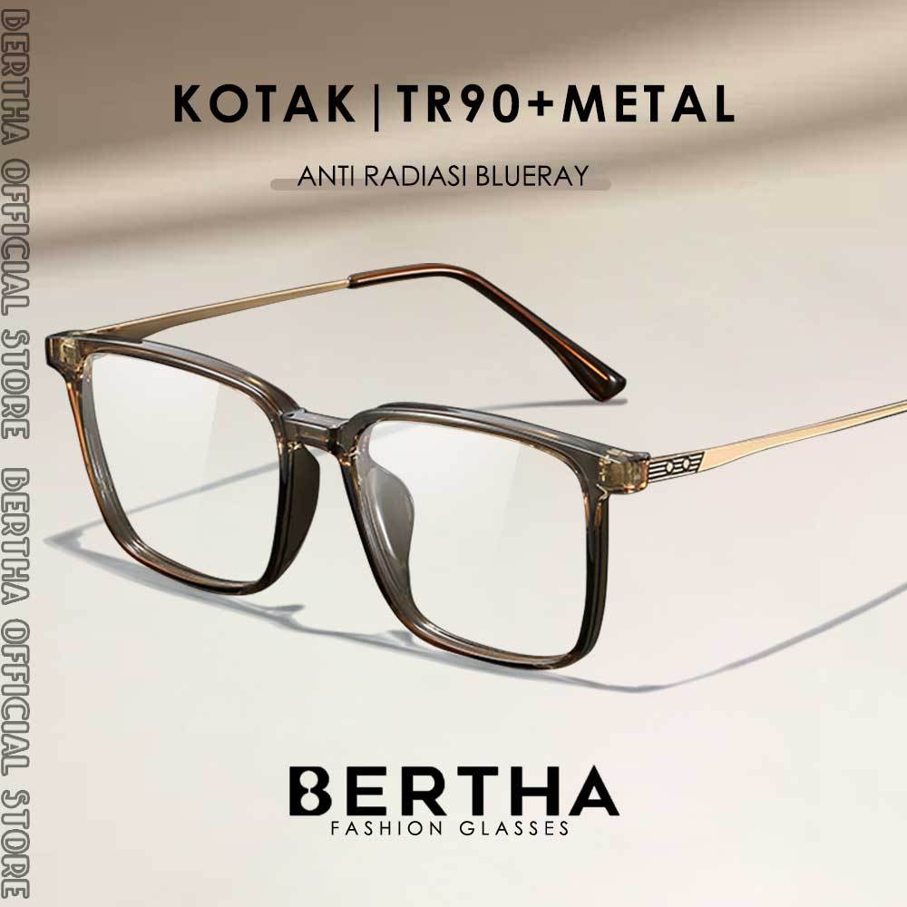Bertah Kacamata Antiradisasi Blueray Bentuk Frame Kotal Simple Stylish Bahan Frame TR90+METAL Ringan