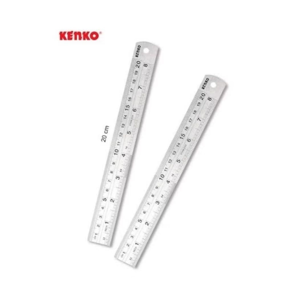[ LUSIN ] MISTAR BESI 20CM KENKO TEBAL STAINLESS / MISTAR 20CM