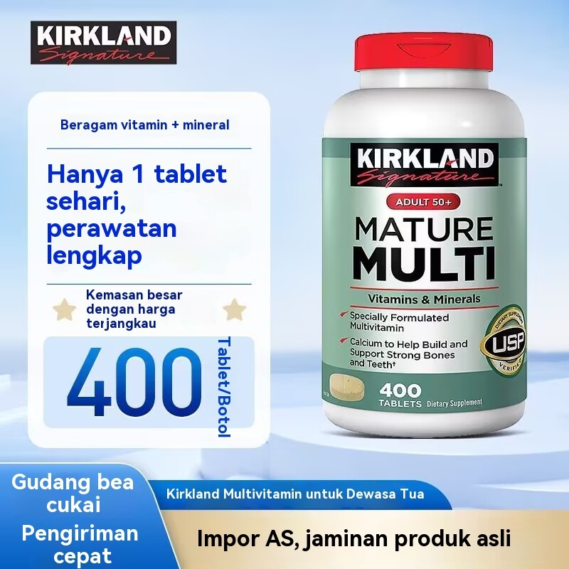 Kirkland Signature Adult 50+ Mature Multi Isi 400 Tablets-MA