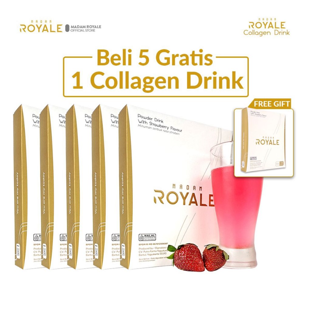 Madam Royale Collagen Drink Exclusive Set 6 Box | Kolagen & Glutathione Dosis Tinggi