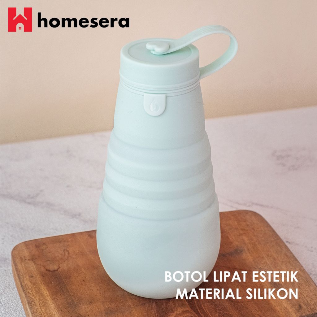 BOTOL MINUM LIPAT SILIKON BULAT 500ml | TEMPAT MINUM LIPAT SILIKON | BOTOL LIPAT SILIKON