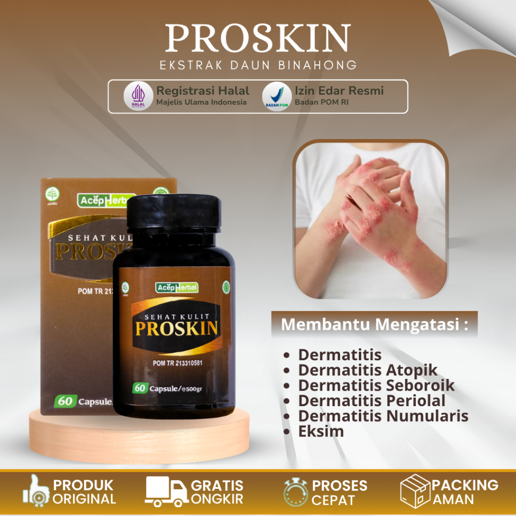 PROSKIN Obat Herbal Dermatitis, Obat Dermatitis Atopik, Obat Dermatitits Seboroik, Obat Dermatitis P