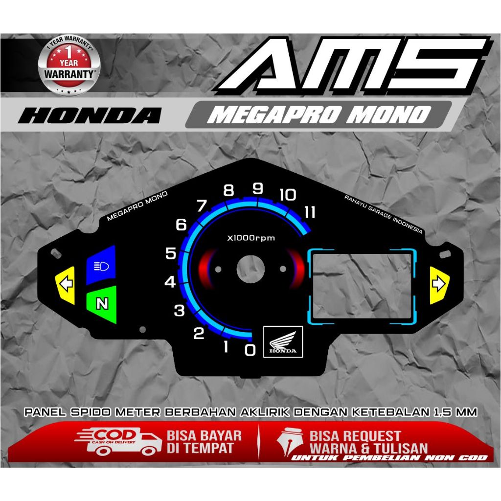 PAPAN SPEEDOMETER  CUSTOM MEGAPRO MONO