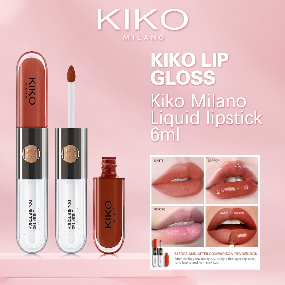 Kiko Milano Liquid lipstick 6ml/Kiko Milano Minshzee Double Lip Gloss Fog Matte 2 in 1 Double Touch 