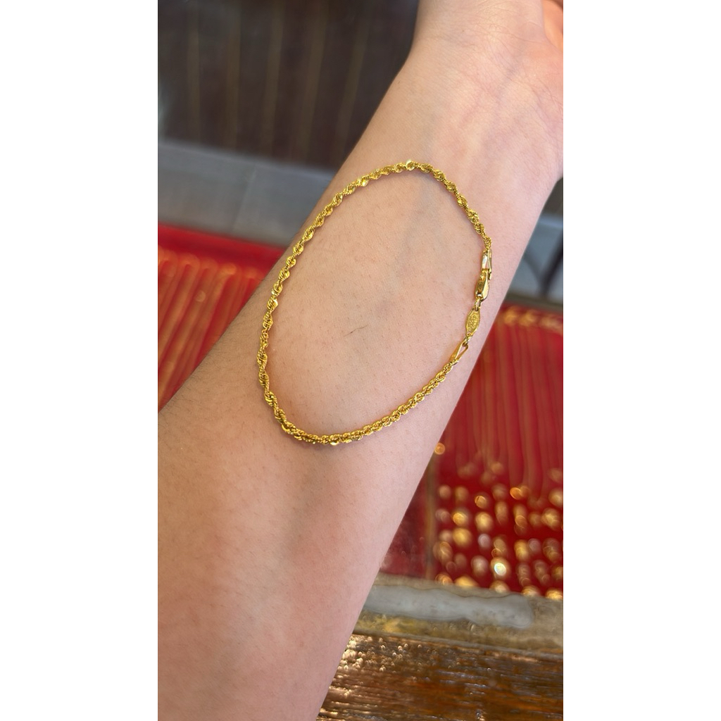Gelang Emas lilit tambang 16k / 700 panjang 17cm Mewah Simple Elegan