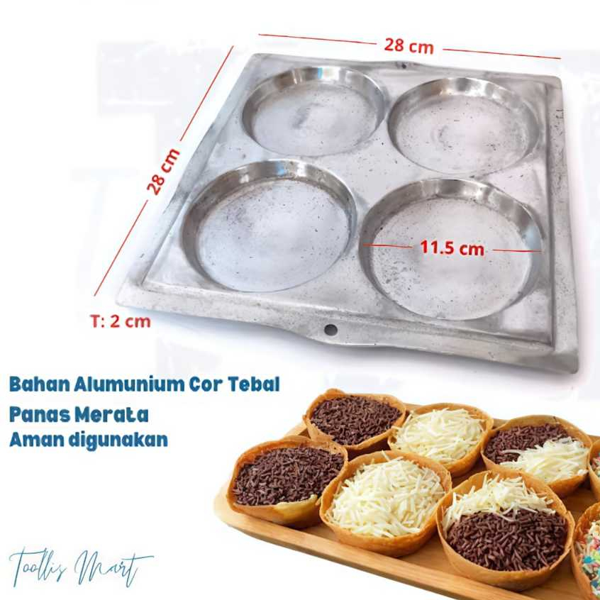 Cetakan Martabal Mini Alumunium Isi 4 Cetakan Martabak Mini Cetakan Martabak Mini Leker 4 Lubang Ant