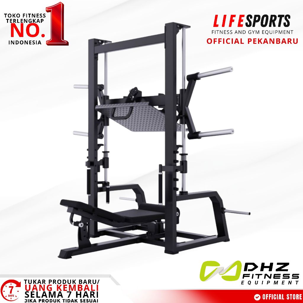 LIFESPORTS - Alat Fitness Gym Vertical Leg Press Machine Plate Loaded DHZ A616