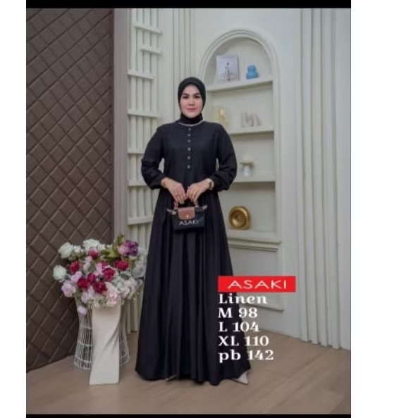 Gamis Asaki Mayasari Black import original - M