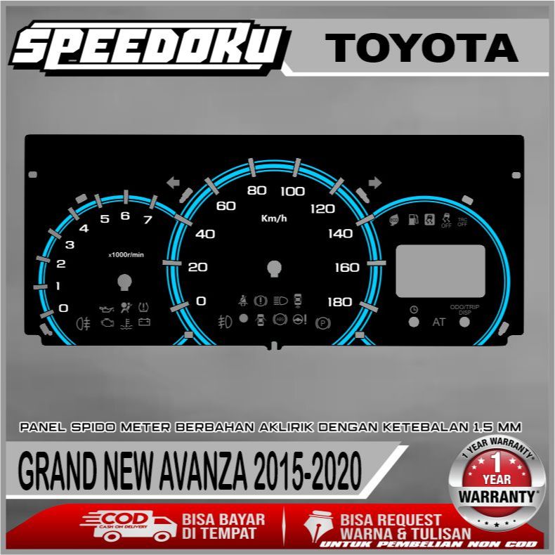 PAPAN SPEEDOMETER CUSTOM TOYOTA GRAND NEW AVANZA 2015-2020