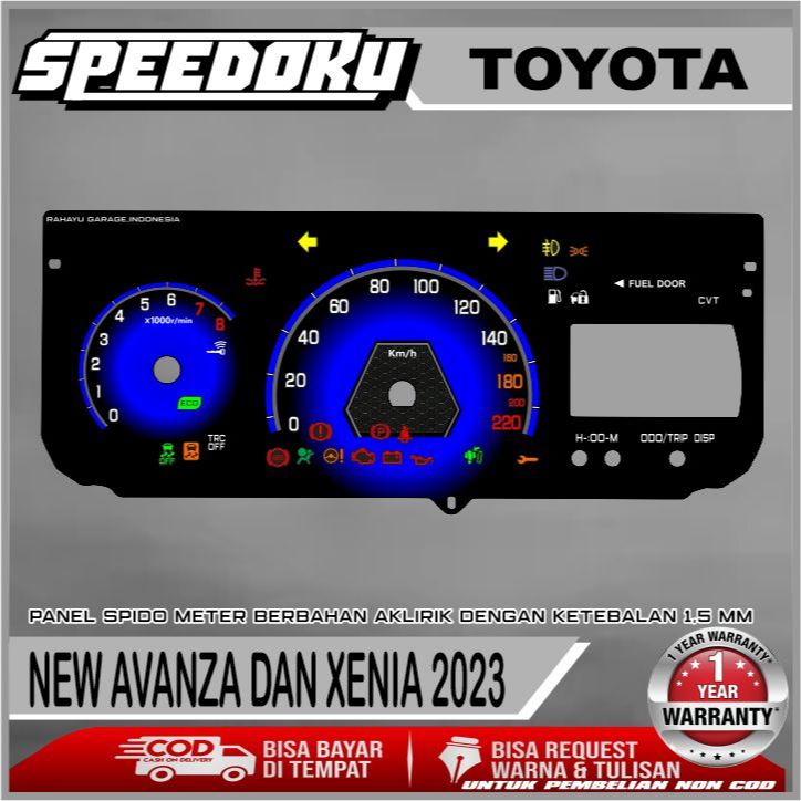 PAPAN SPEEDOMETER CUSTOM TOYOTA NEW AVANZA DAN XENIA 2023