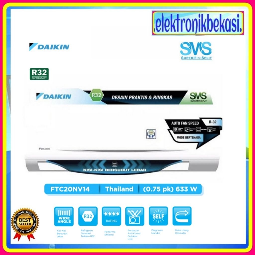 AC DAIKIN FTC 20 NV 14 / AC DAIKIN 0.75 PK THAILAND  / AC DAIKIN THAILAND FTC 20NV14 3/4 PK