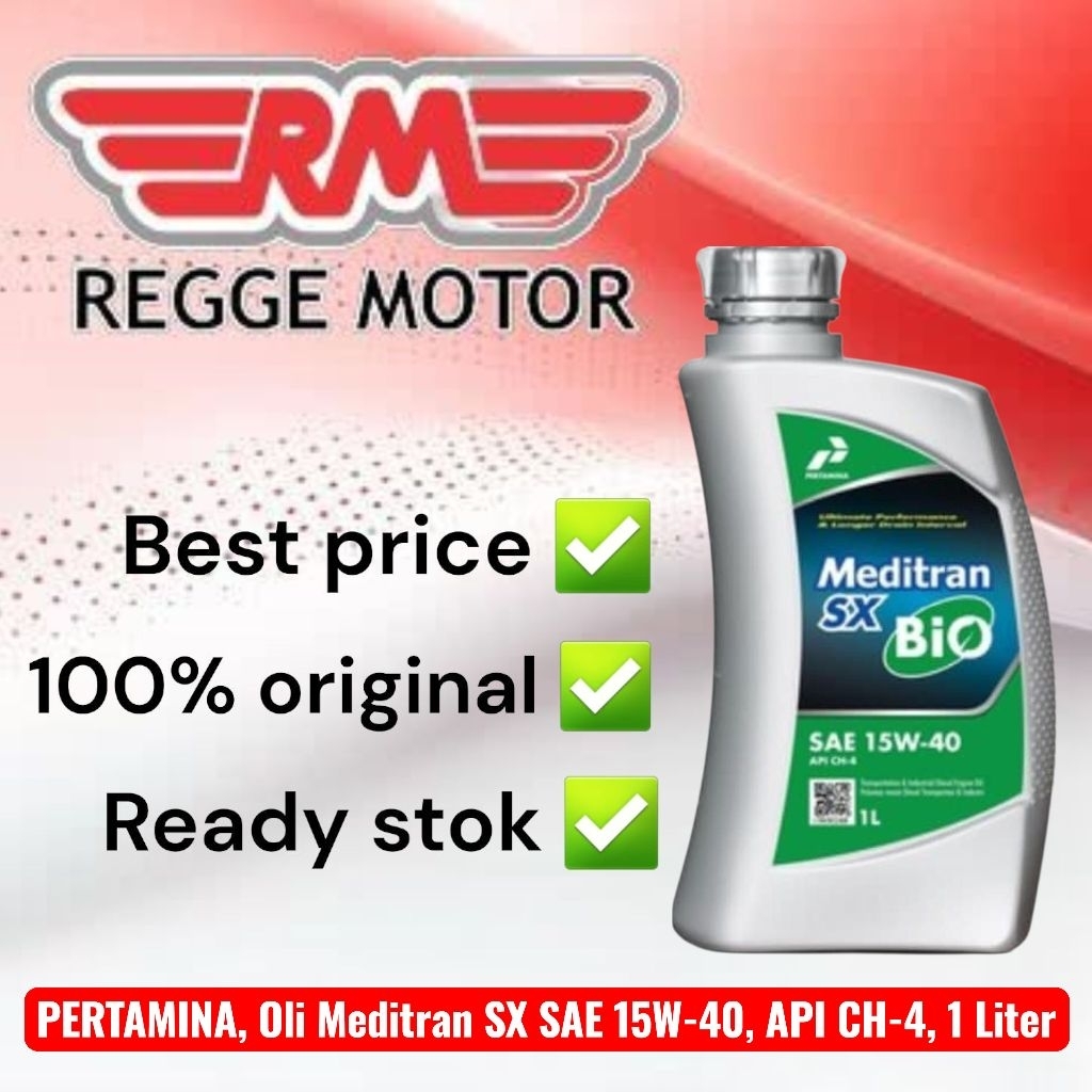 PERTAMINA, Oli Meditran SX BIO 1 Liter SAE 15W-40,API CH-4, 100% ORIGINAL