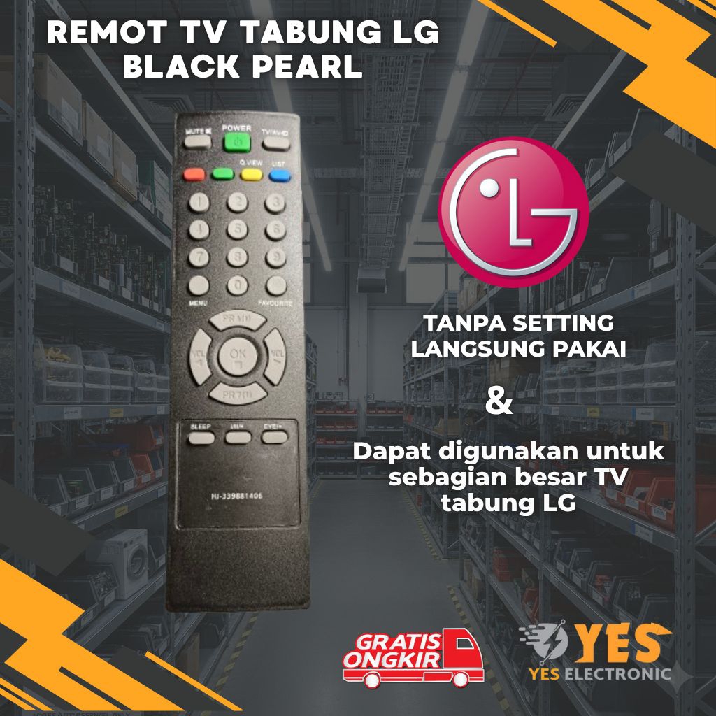 Remote Remot TV LG Tabung Pearl Black Slim Flat MKJ33981406/ Remote TV Tabung LG SLIM 1406
