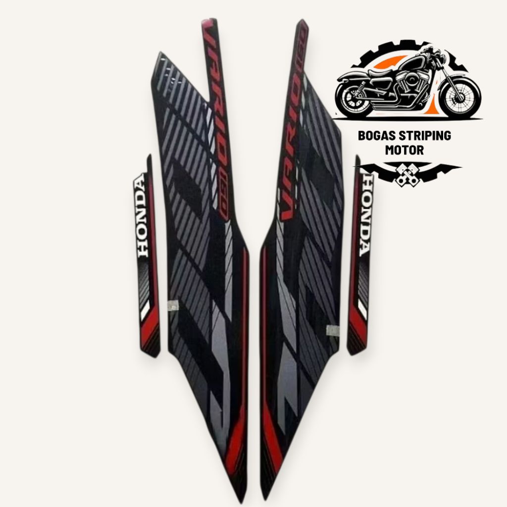 Stiker Striping Bodi Motor Honda Vario 160 2023 Hitam Full Body Standar