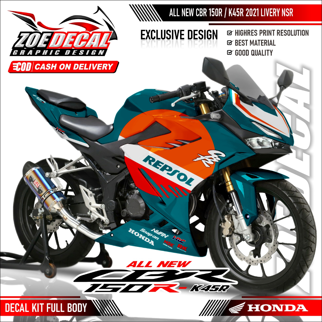 DECAL STIKER FULL BODY HONDA CBR 150R K45R (2021-2024) MOTIF NSR