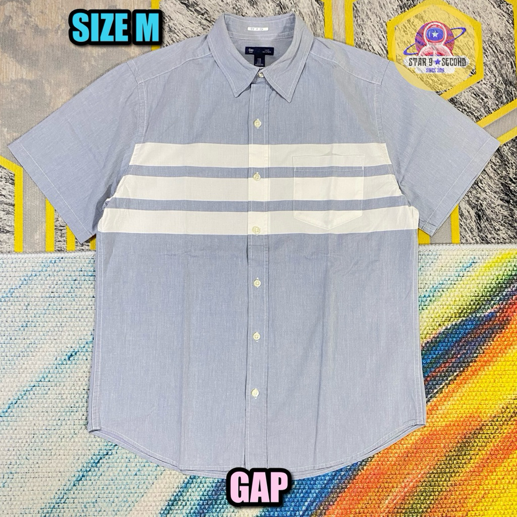 Kemeja Second Gap Zerong Lengan Pendek Polos