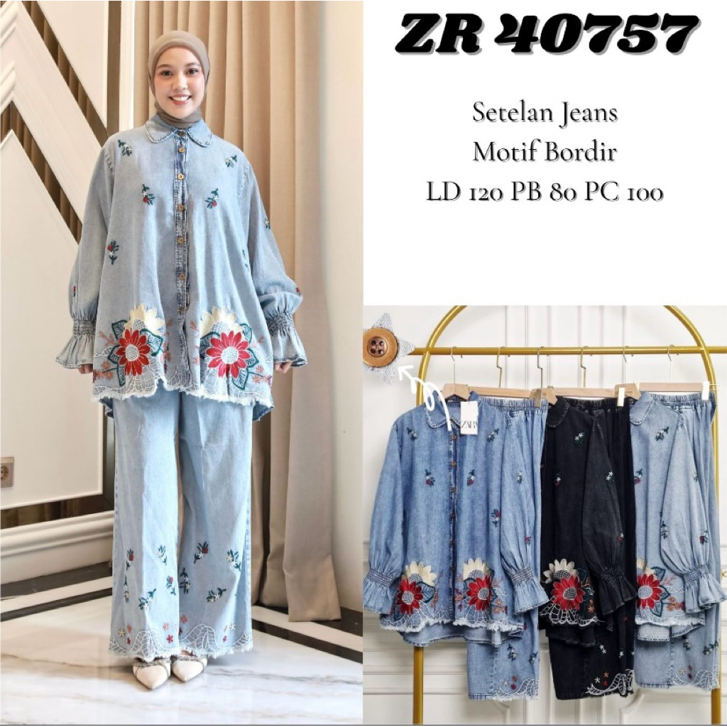 zara set jeans cutbray dan kulot