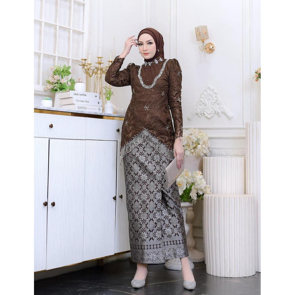 (Free Hijab) New Kebaya Fuji Songket / Kebaya Modern / Kebaya Terbaru /Kebaya Wisuda
