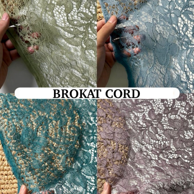 1/2 METER BROKAT CORD / BAHAN KEBAYA / BROKAT KEBAYA / BAHAN BAJU ADAT - MOTIF ELARA
