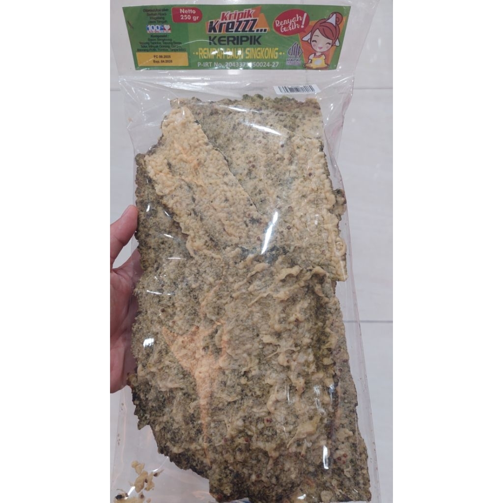 KERIPIK DAUN SINGKONG RASA PARU 250gr