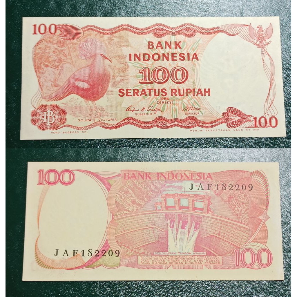 uang kuno Indonesia 100 rp tahun 1984 p2074