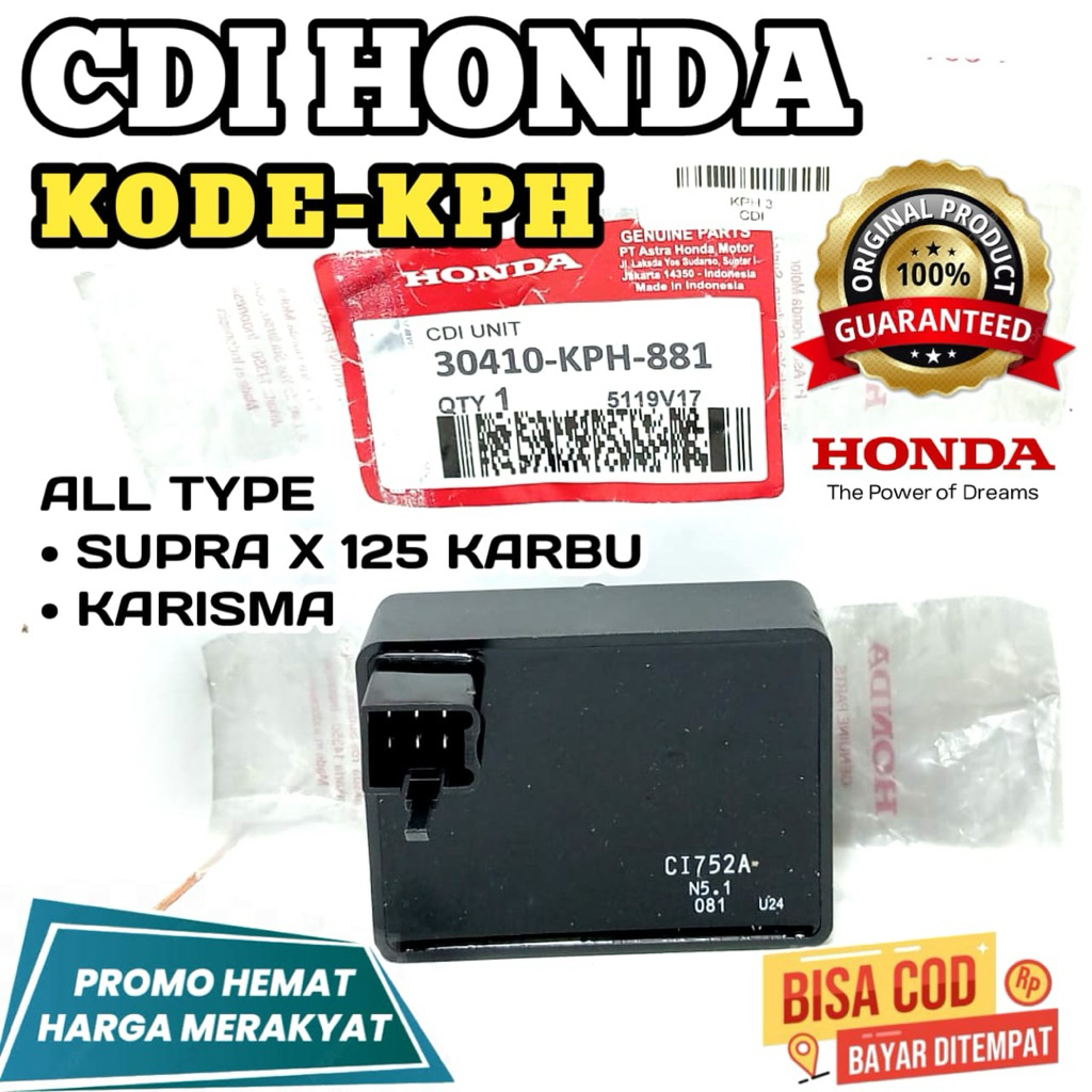 CDI KPH,ORIGINAL HONDA,CDI SUPRA X 125 KARBURATOR,CDI KARISMA,CDI HONDA SUPRA ORIGINAL,CDI GARANSI R