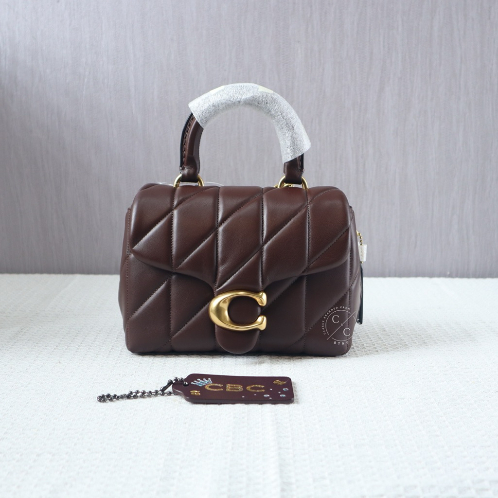 (Ready New) Coach Tabby Top Handle Satchel Bag With Quilting Maple New