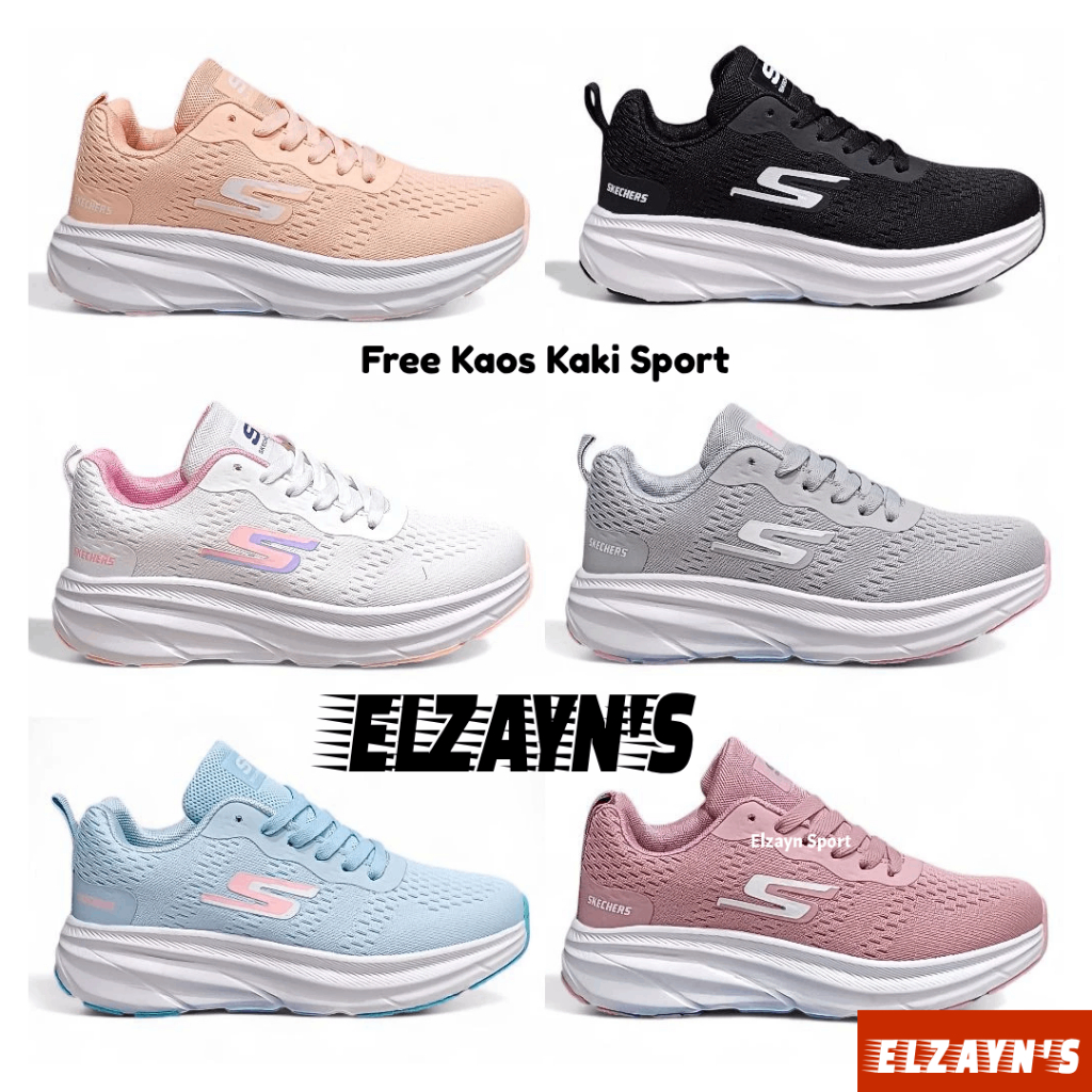 Skechers Sepatu Wanita Olahraga Nyaman Size 37-41 Womens Shoes Running Lari Gym Fitness Aerobik Sepa