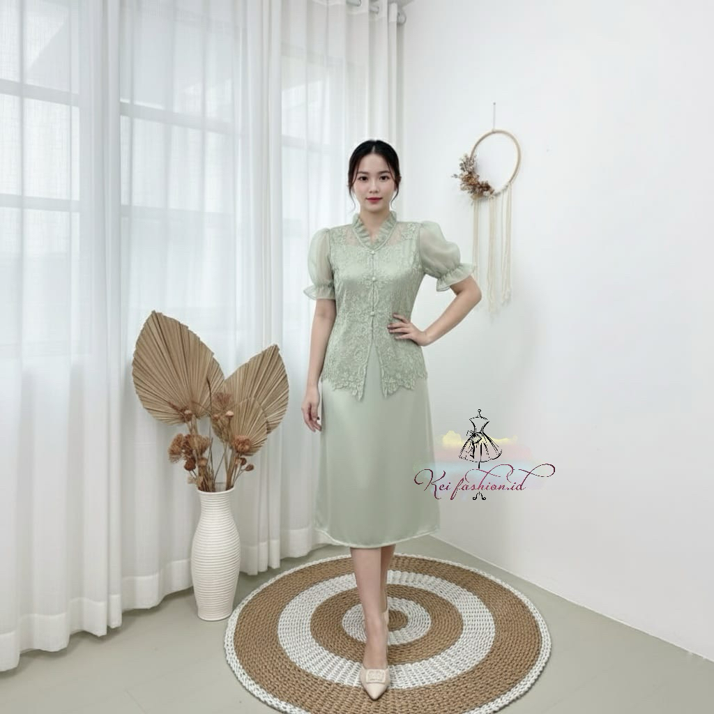 One set NINDY dress - midi dress pesta kondangan - outfit natalan terkini