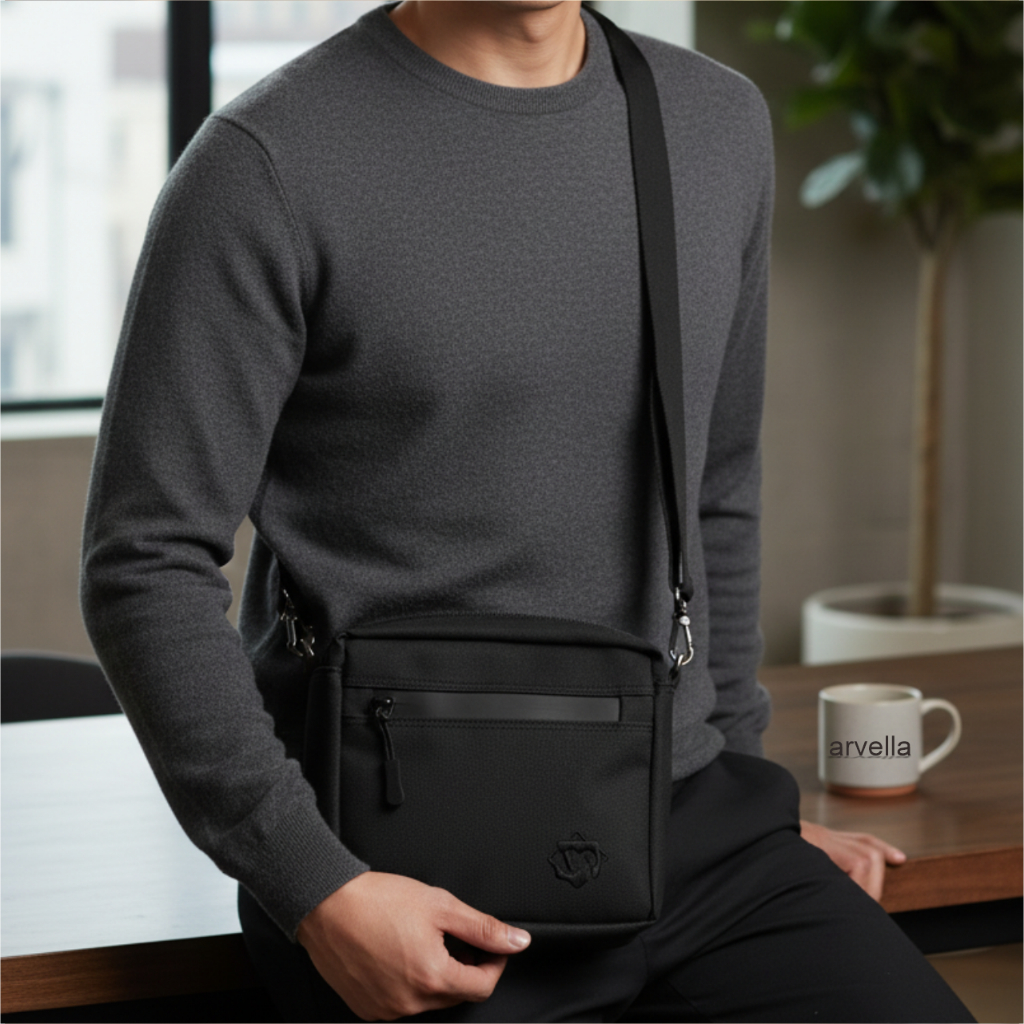 Tas Pria Slempang Mini Tas Hp Sleting Waterproof Original