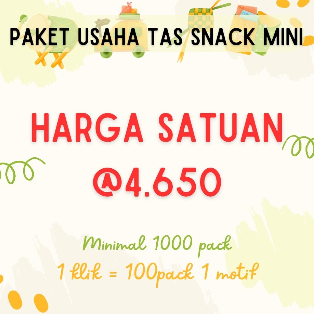 PO PAKET USAHA Tas Snack Mini Lebaran 2026