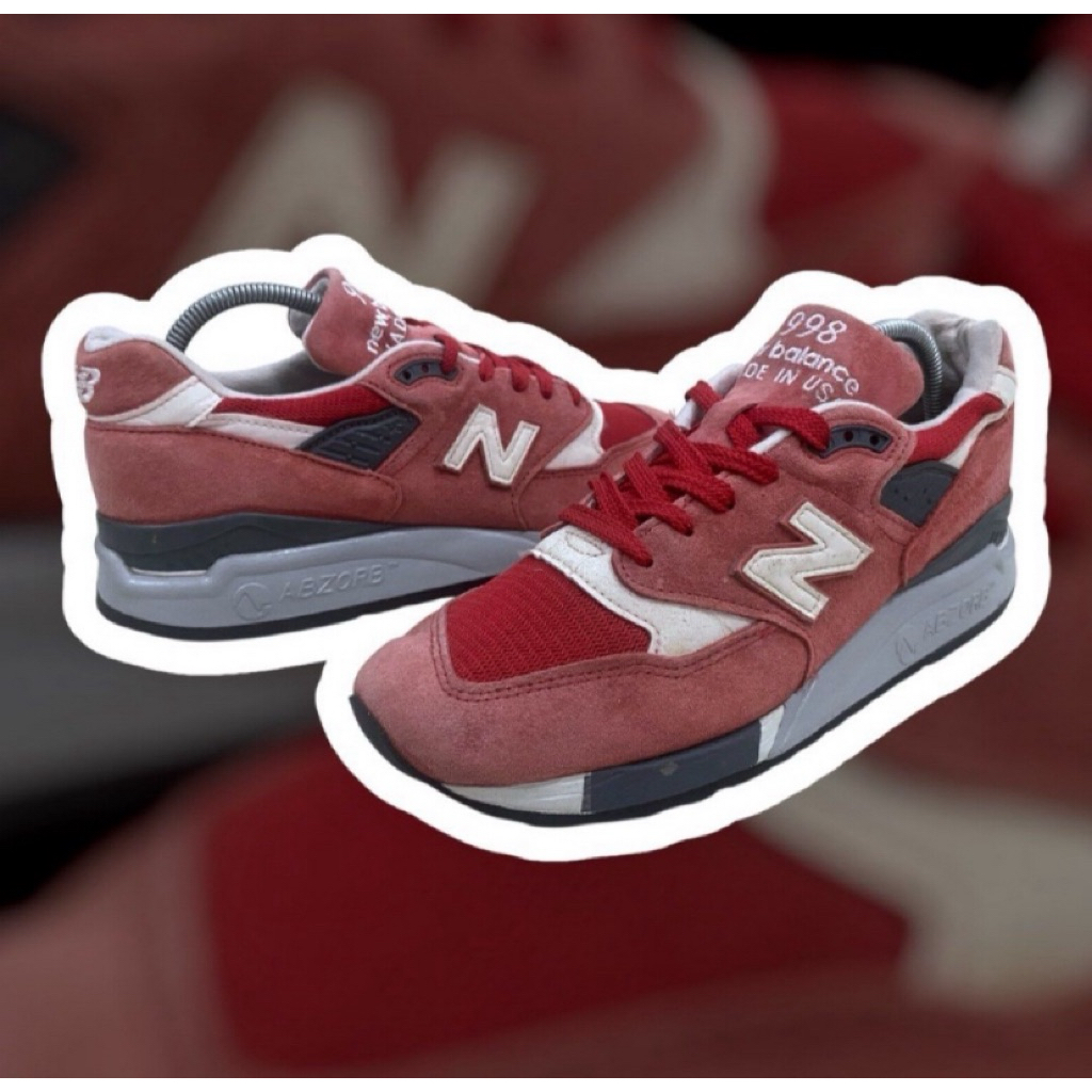 [M998CRD] NB 998 Made in USA 'Red White' Size 42 Second