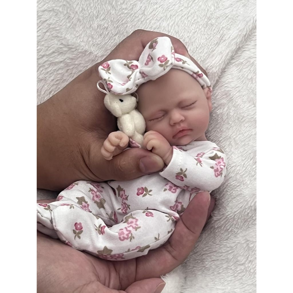 7 INCH REBORN BABY DOLL SILICONE DOLL GIRL BETTY, MINI REALISTIC NEWBORN BABY DOLLS SILICONE FULL