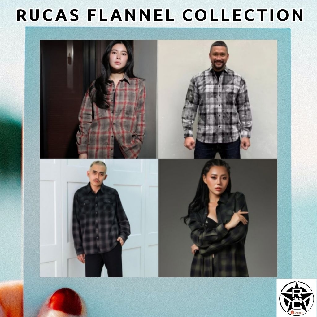 [ORIGINAL] Rucas Red Marble Flannel Halloween / Rucas Marble Blue Flannel / Rucas Distressed Camo Fl