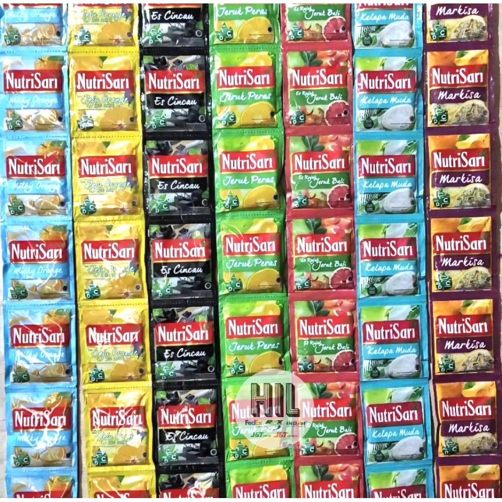 Nutrisari - Minuman bubuk Instan aneka rasa buah Renceng isi 10 Sachet