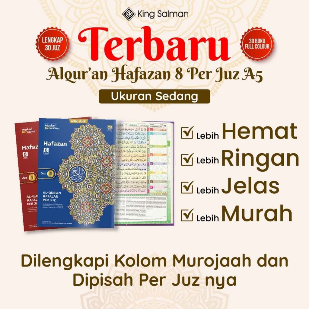 Al-Qur’an Per Juz King Salman – Hafazan Tadarus | 30 Juz Terpisah | Ringan, Praktis, & Ideal untuk H