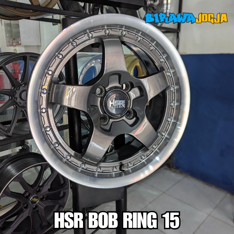 VELG MOBIL BRIO, COROLLA, AYLA RING 15 ORIGINAL HSR BOB WARNA GREY POLISH VELK RACING YARIS BAKPAO