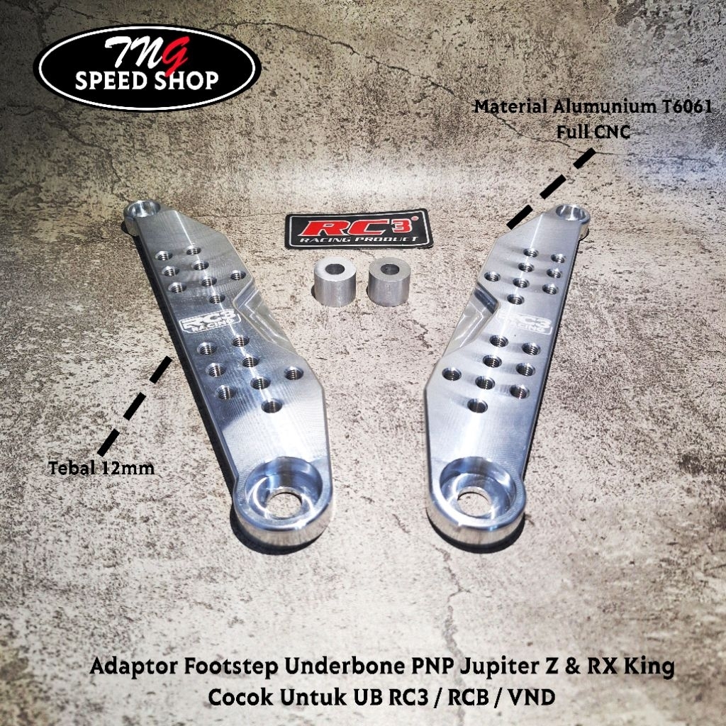 ADAPTOR FOOTSTEP FOOT STEP UB UNDERBONE RC3 RACING JUPITER Z RX KING RXKING MX 135 OLD TERMURAH TERB