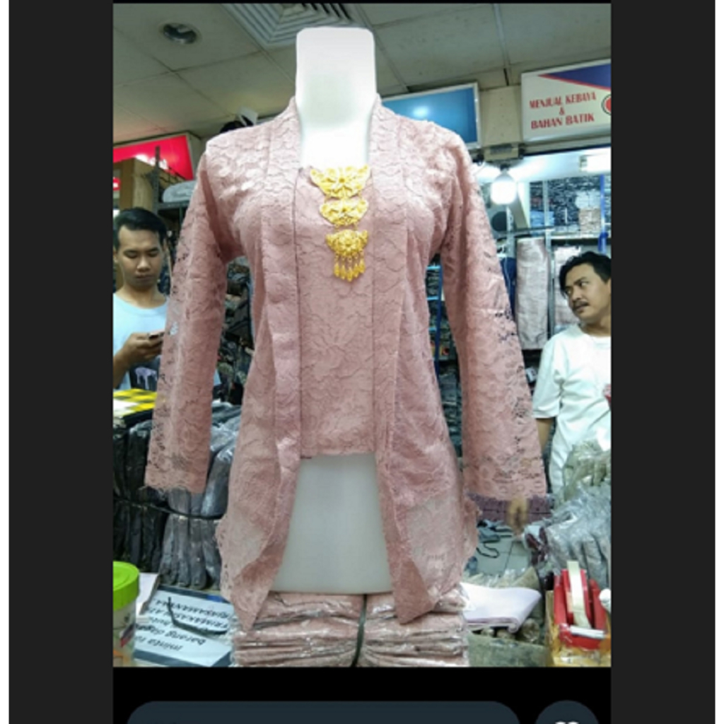 Atasan Kebaya Modern Kutu Baru Bahan Brukat Lengan Panjang Full Puring Warna Lilac
